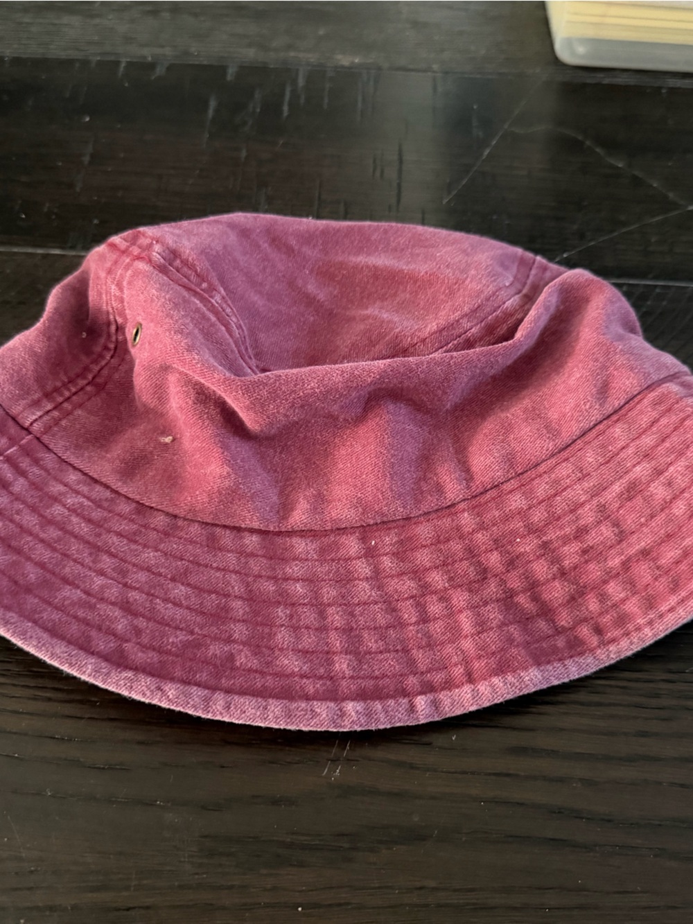 Washed Pink Cotton Bucket Hat for Women